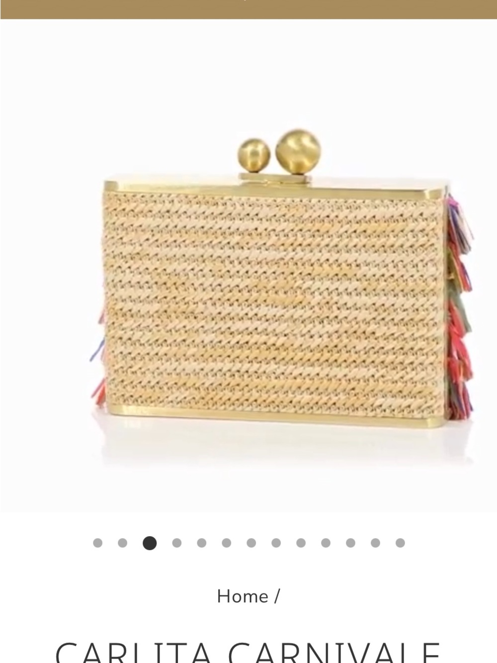 Olga Berg Rainbow Fringe Clutch with Gold Ball Clasp - Picture 4 of 12